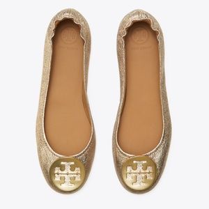 Tory Burch Minnie Travel Ballet Flat, Gold